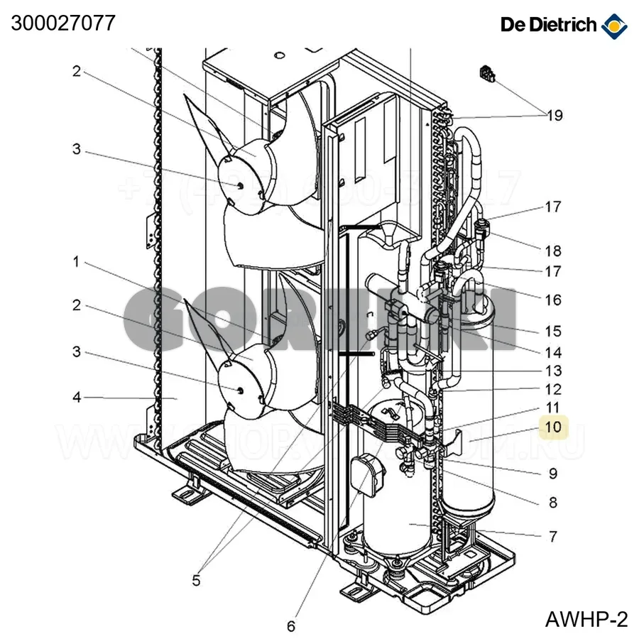 Ресивер 22-27 tr De Dietrich 300027077 для газового котла