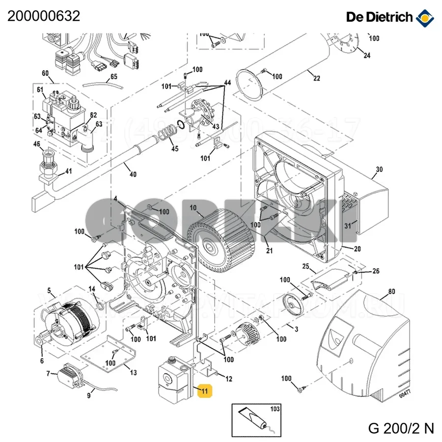 Серводвигатель STA30 B1.37 De Dietrich 200000632 для газового котла