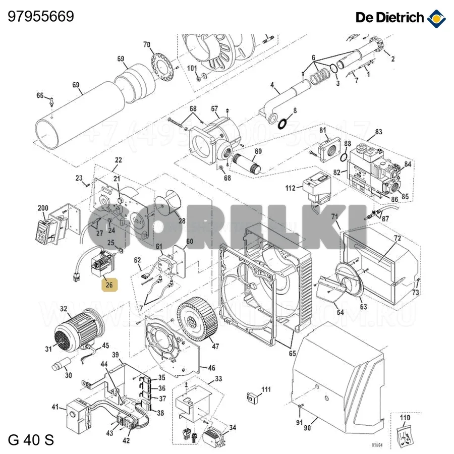 Сервопривод sta30 b2 37/6 3n32l De Dietrich 97955669 для газового котла