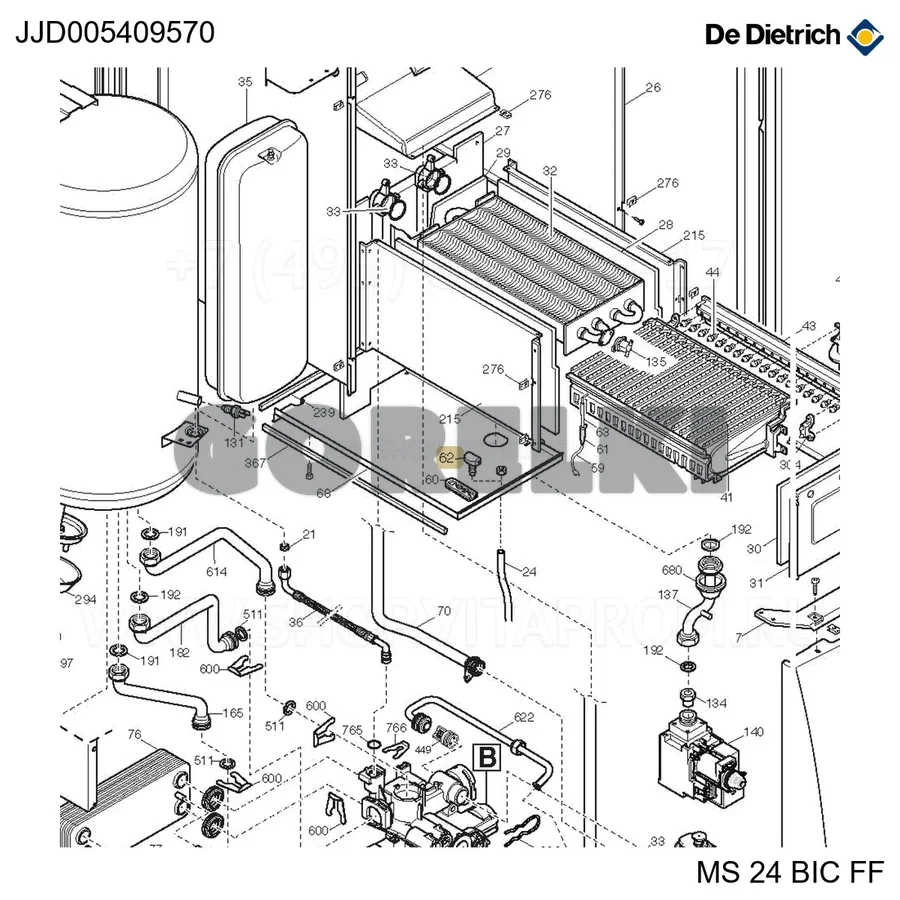 Штуцер давления De Dietrich JJJ005409570 для газового котла