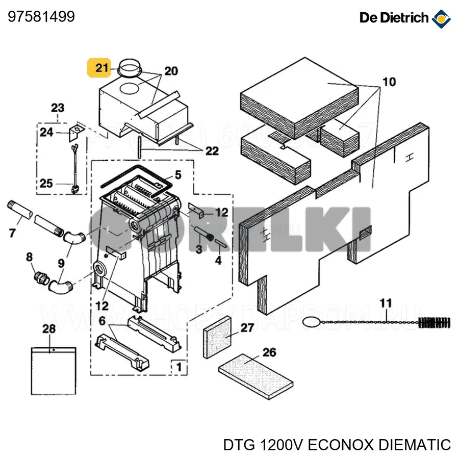 Сопло d125 De Dietrich 97581499 для газового котла