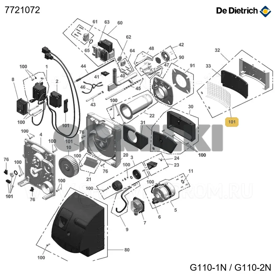Специальный материал для газовых горелок De Dietrich 7721072 для газового котла
