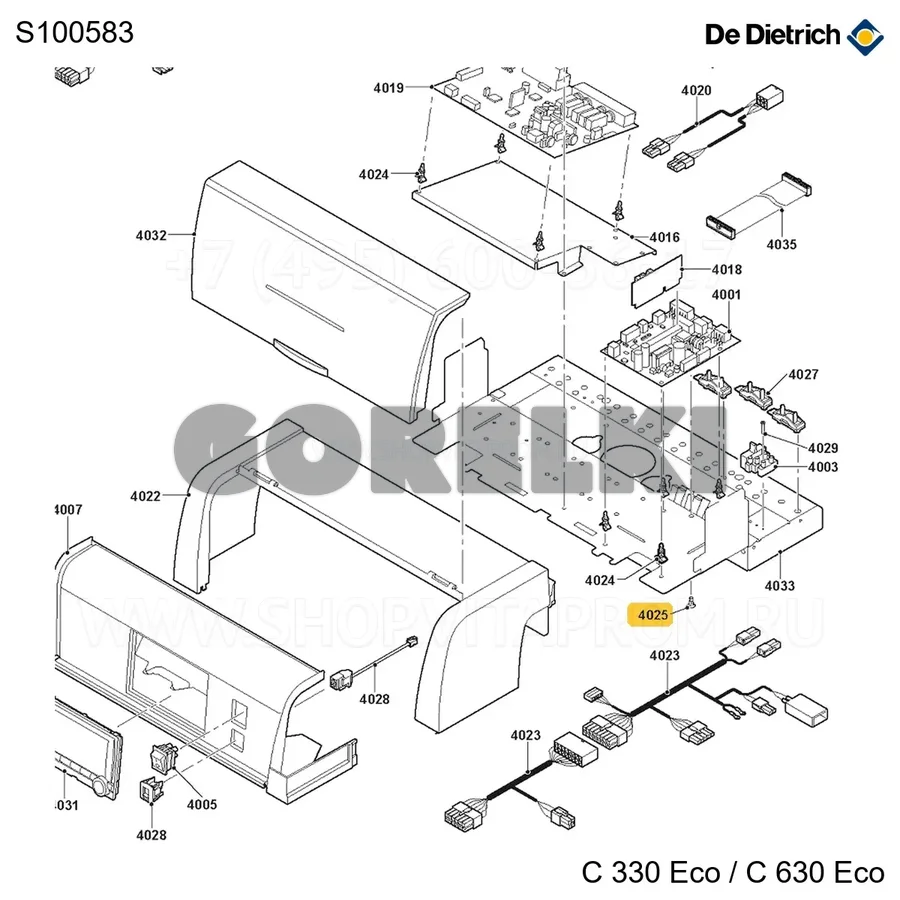 Стойка крепления платы электронной De Dietrich S100583 для газового котла