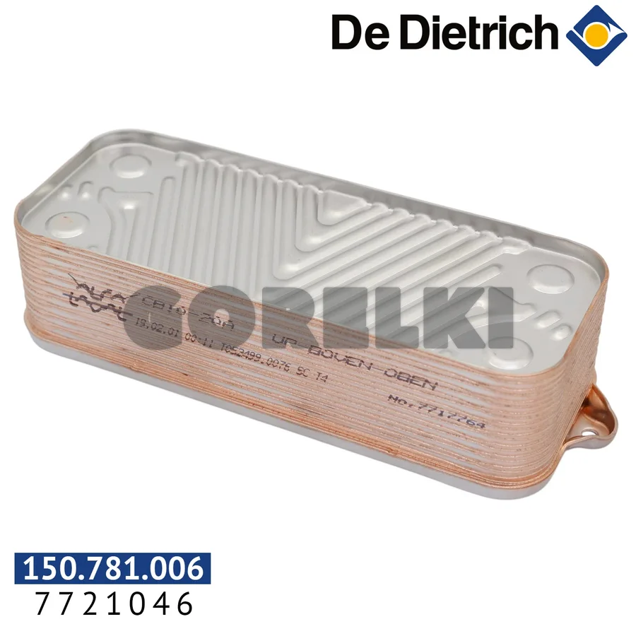 Теплообменник пластинчатый 24-28 De Dietrich 7721046 для газового котла