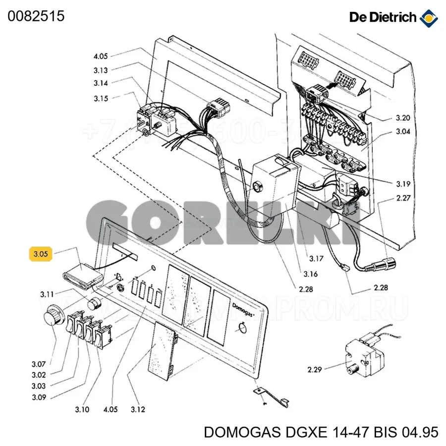 Термометр dgs ktx dnx De Dietrich 0082515 для газового котла
