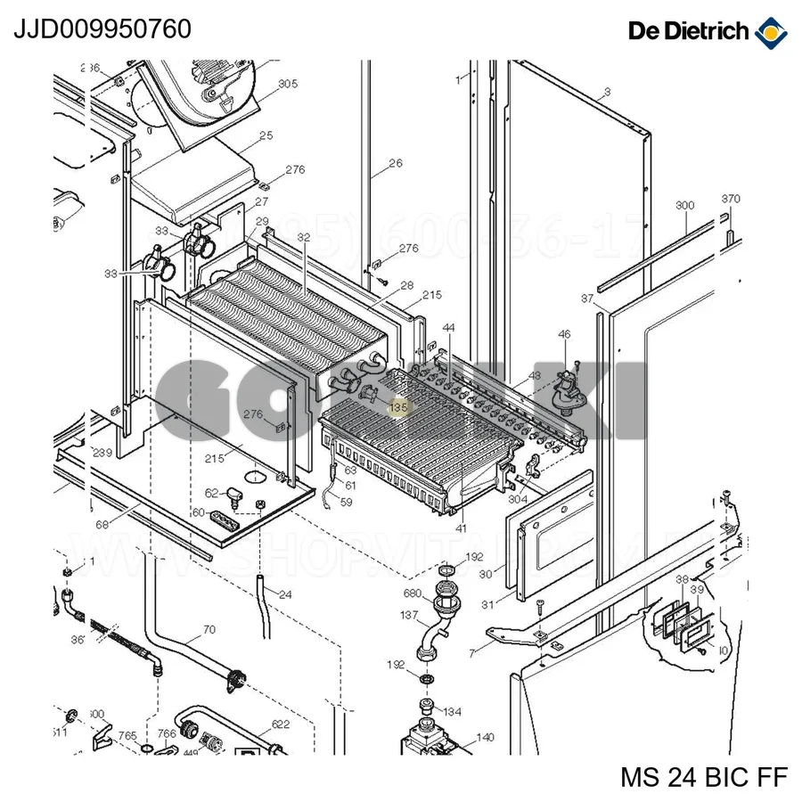 Термостат предохранительный De Dietrich JJD009950760 для газового котла