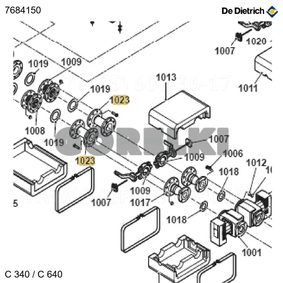 Труба соединительная dn80 bl L225mm De Dietrich 7684150 для газового котла