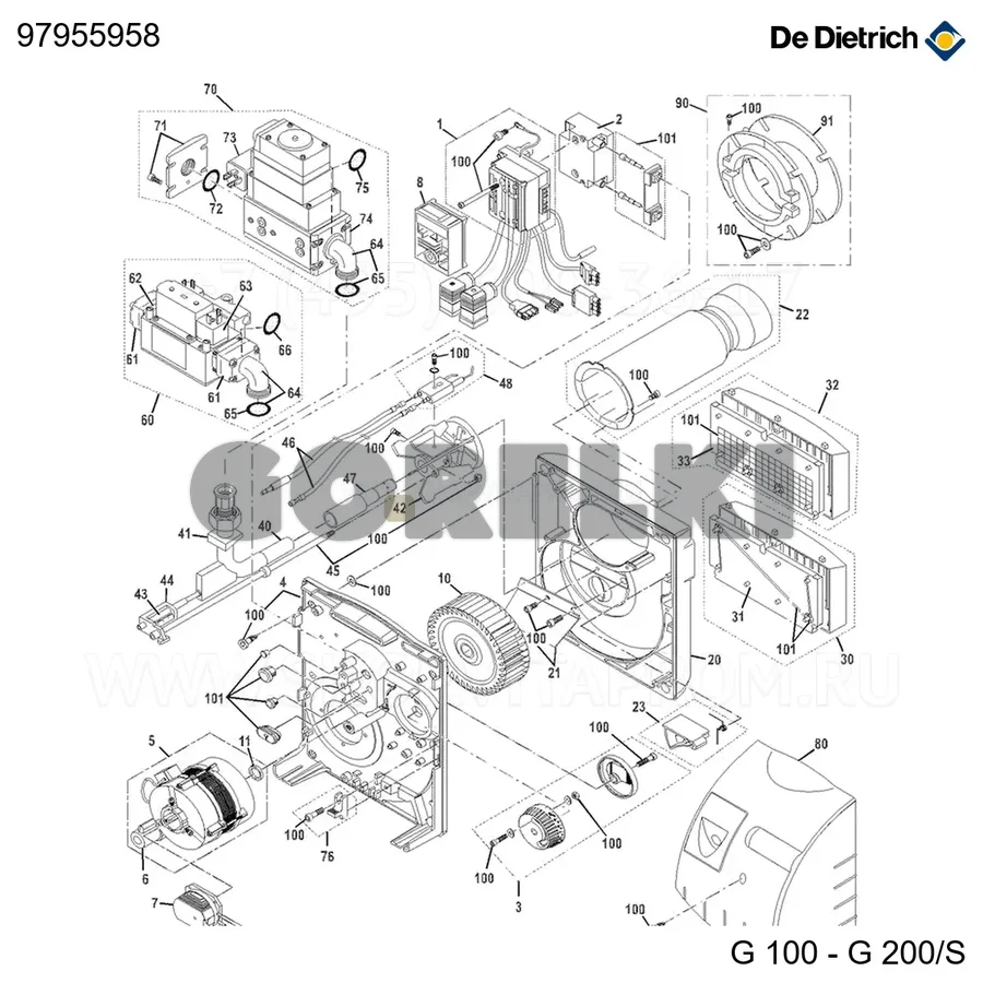 Турбулизатор №1 De Dietrich 97955958 для газового котла