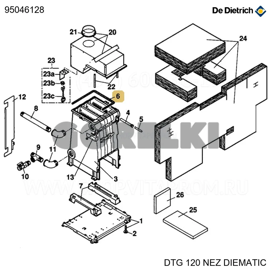 Уплотнительный шнур De Dietrich D10 1м 95046128 для газового котла