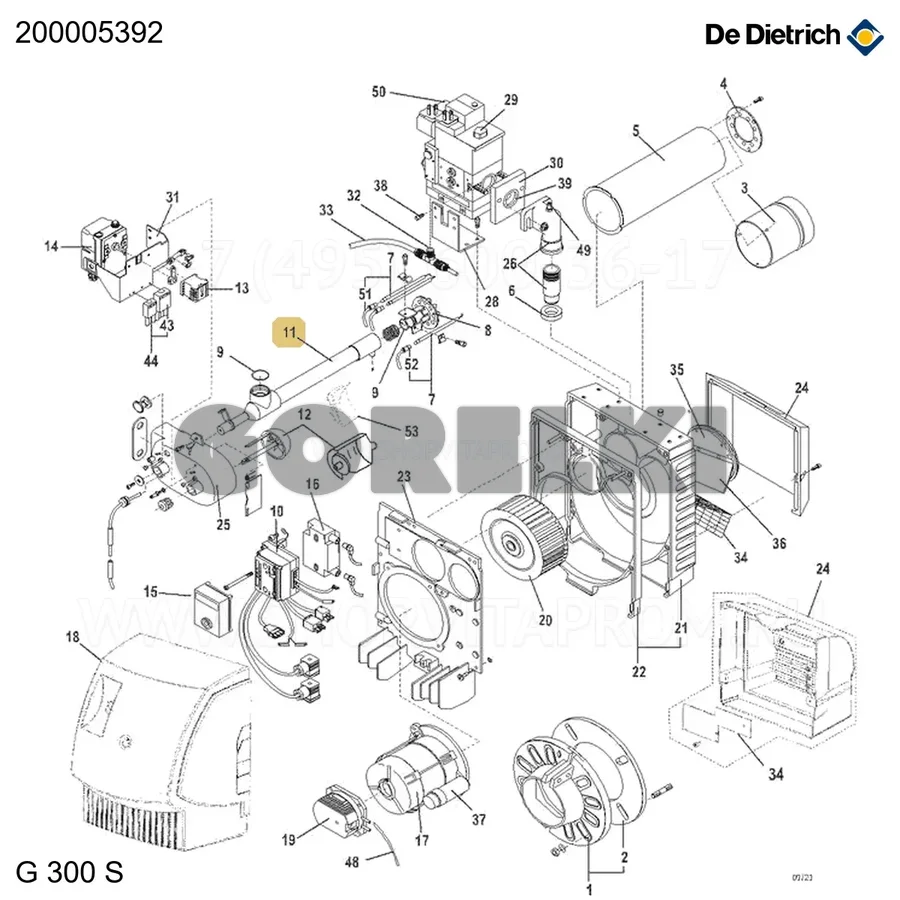 Узел газовой линии oes 355 gi De Dietrich 200005392 для газового котла