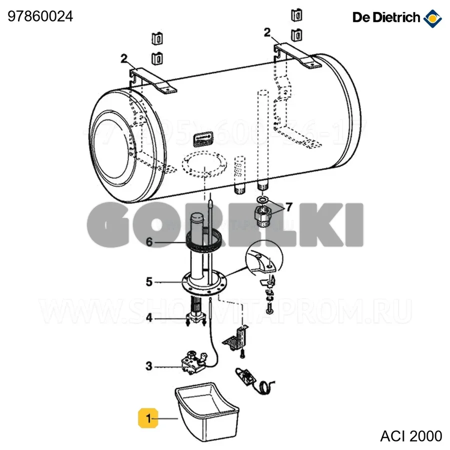 Узел кожуха ACI TRI HZ/SS De Dietrich 97860024 для газового котла