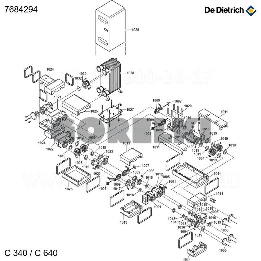 Винт H M12x50 De Dietrich 7684294 для газового котла