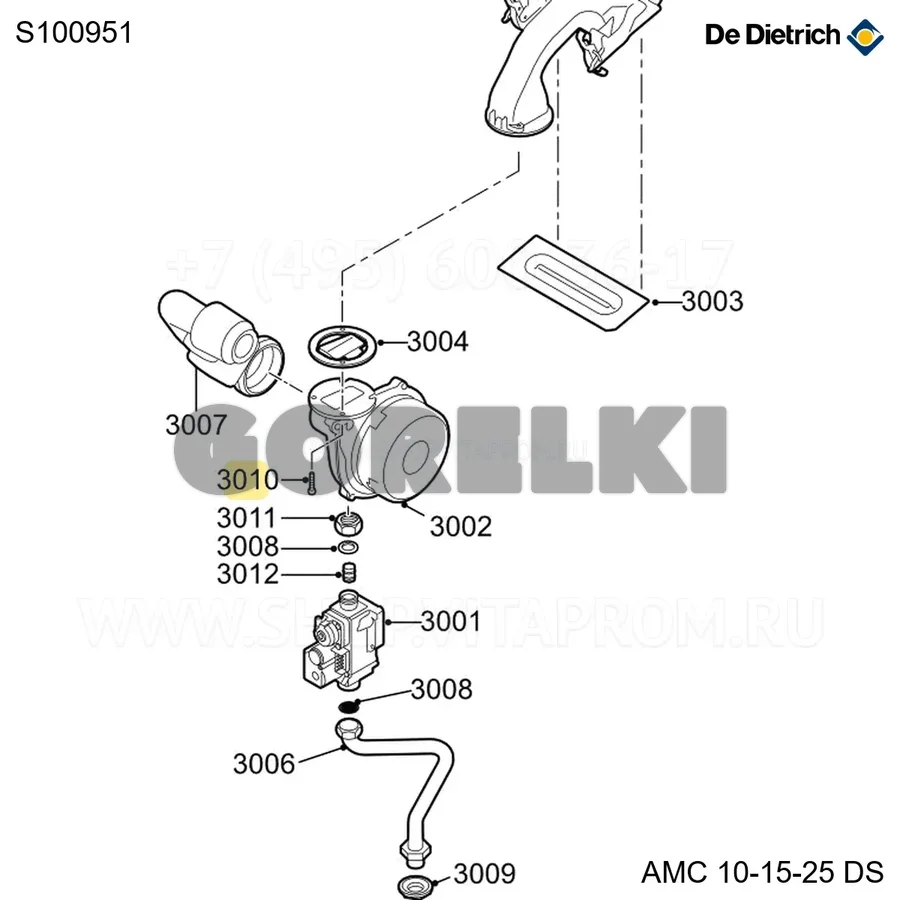 Винт M5x25 (10 шт/уп) De Dietrich S100951 для газового котла