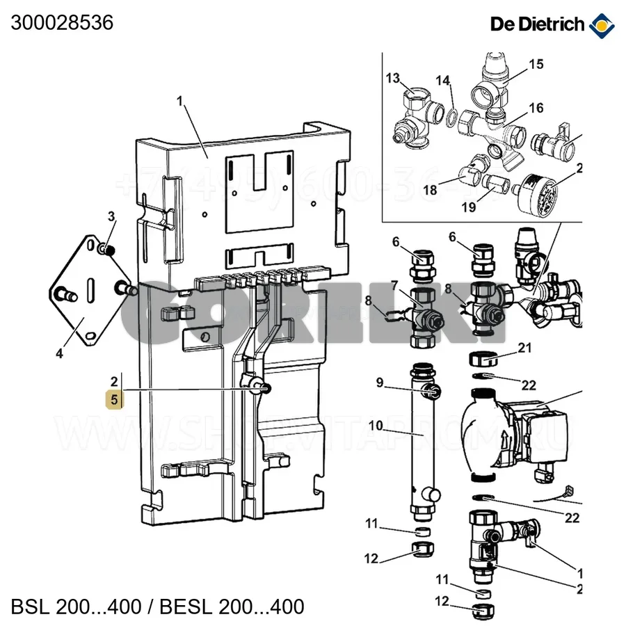 Винт m8x25мм De Dietrich 300028536 для газового котла