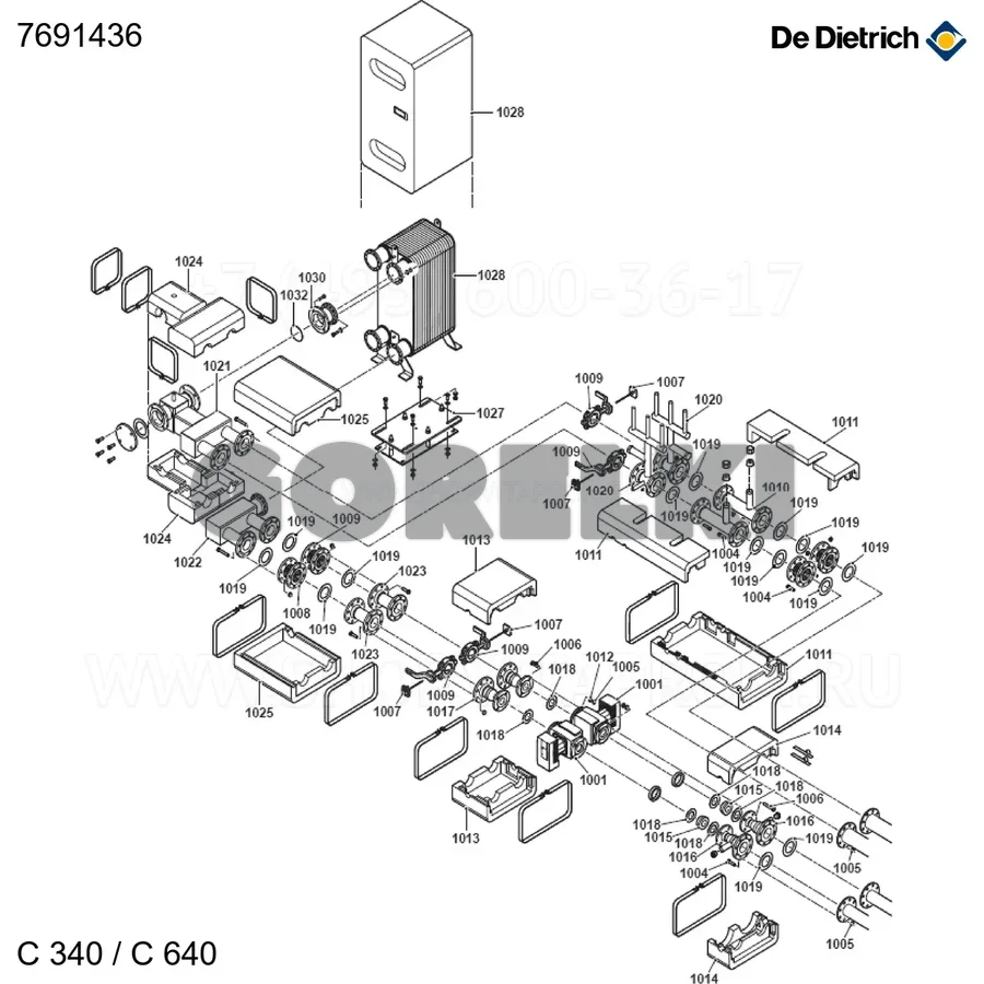 Заглушка 1-1/2" De Dietrich 7691436 для газового котла
