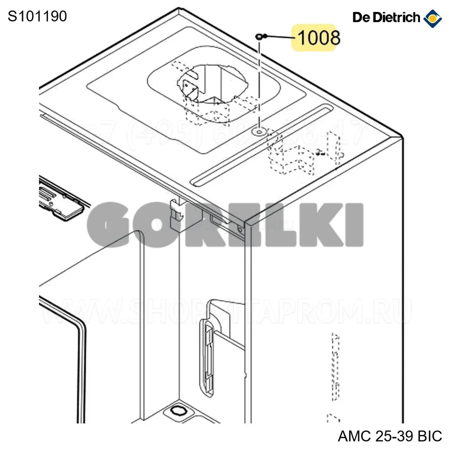 Заглушка 8,5x0,75x1,0 De Dietrich S101190 для газового котла