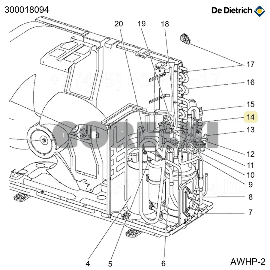 Заглушка заправочная awhp11-14-16mr-tr De Dietrich 300018094 для газового котла