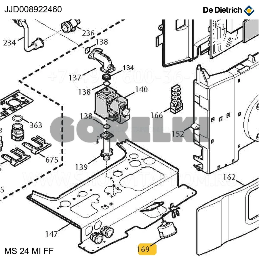Запасной манометр d.40 xgr De Dietrich JJJ008922460 для газового котла