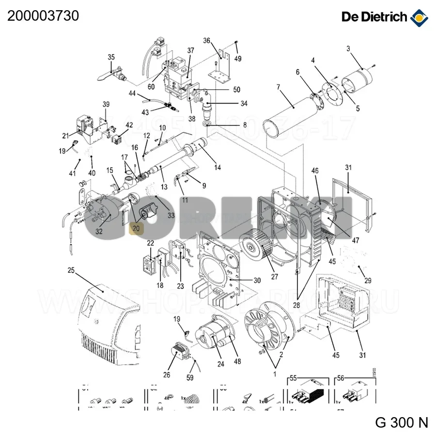 Заслонка воздуха oes 356 lz De Dietrich 200003730 для газового котла
