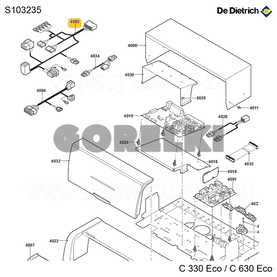Жгут проводов 230v-1 De Dietrich S103235 для газового котла