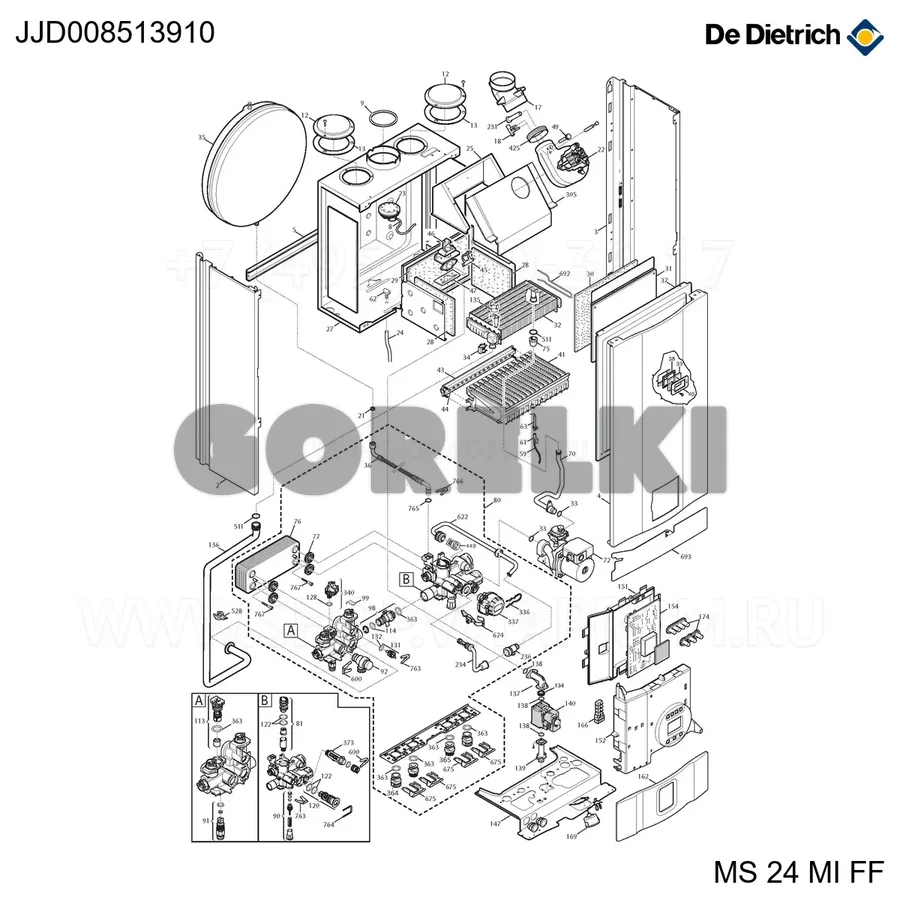 Жгут проводов b.t.eco4 De Dietrich JJJ008513910 для газового котла